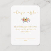 Wildflower Solid Yellow Baby Shower Diaper Raffle Informatiekaartje (Voorkant)