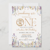 Wildflower Some Bunny wordt een 1e verjaardag Kaart (Voorkant)