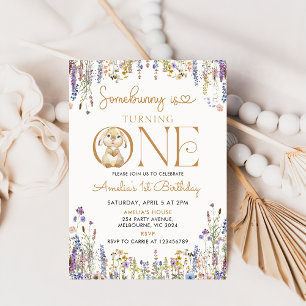 Wildflower Some Bunny wordt een 1e verjaardag Kaart