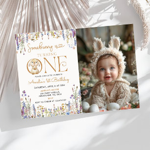 Wildflower Some Bunny wordt een 1e verjaardag Kaart