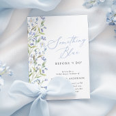 Wildflower Something Blue Bruids Douche Uitnodigin Kaart