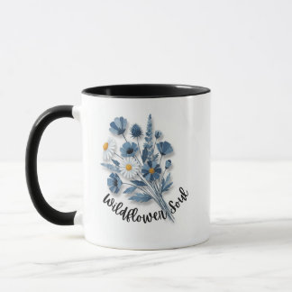 Wildflower Soul Blue Floral Art Mok