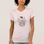 Wildflower Soul – Stay Wild Line Art Floral Silhou T-shirt (Voorkant)