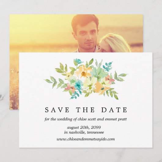 Wildflower Sparen de Kaart van de Datum met de Ach (Voorkant / Achterkant)