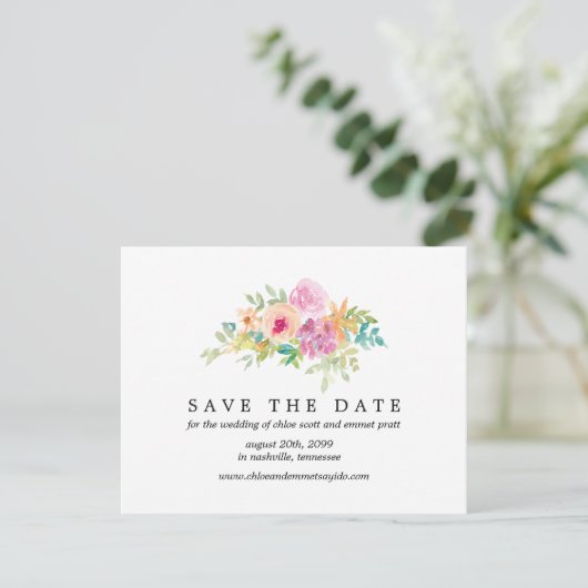 Wildflower Sparen de Kaart van de Datum met de Ach (Staand voorkant)