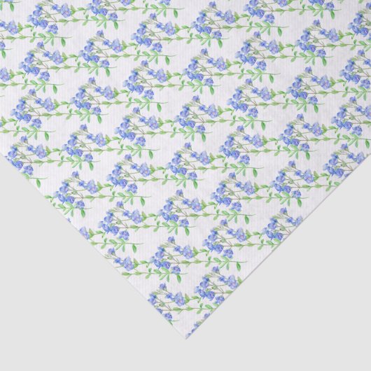 Wildflower speedwell blauw groen wit tissue papier (Detail)