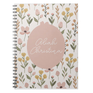Wildflower Spiral Notitieboek Gepersonaliseerde Ba