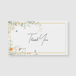 Wildflower sprays met Elegant Script Bedankt