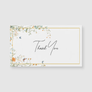 Wildflower sprays met Elegant Script Bedankt