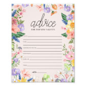 Wildflower Spring Baby Advies Schrijven Kaart Teke Foto Afdruk (Voorkant)