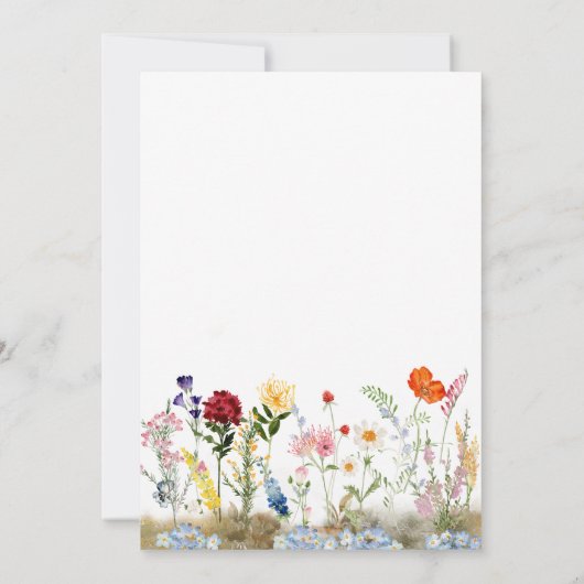 Wildflower Spring Baby in Bloom Baby shower Kaart (Achterkant)
