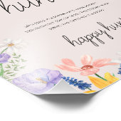 Wildflower Spring Baby Pacifier Hunt Kaart Sign Foto Afdruk (Hoek)