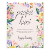 Wildflower Spring Baby Pacifier Hunt Kaart Sign Foto Afdruk (Voorkant)