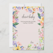 Wildflower Spring Baby shower Draw Baby Game Kaart (Voorkant)
