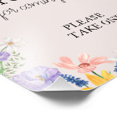 Wildflower Spring Baby shower Favors Sign Foto Afdruk (Hoek)
