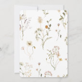 Wildflower Spring Baby shower Girl Invitation Kaart (Achterkant)
