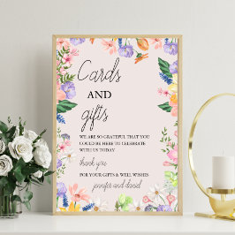 Wildflower Spring Baby shower Kaarten en geschenke Foto Afdruk