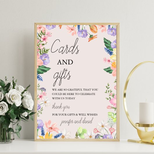 Wildflower Spring Baby shower Kaarten en geschenke Foto Afdruk