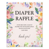 Wildflower Spring Baby shower Luier Raffle Sign Foto Afdruk (Voorkant)