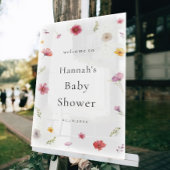 Wildflower Spring Baby shower Welkom Acryl Bord