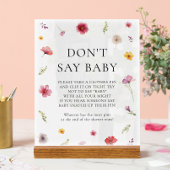 Wildflower Spring Baby shower Zeg geen Baby spel Acryl Bord