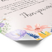 Wildflower Spring Baby shower Zeg geen Baby spel Foto Afdruk (Hoek)