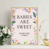 Wildflower Spring Baby's zijn Sweet Sign Foto Afdruk