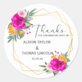 Wildflower Spring Bedankt Classic Ronde Sticker (Voorkant)