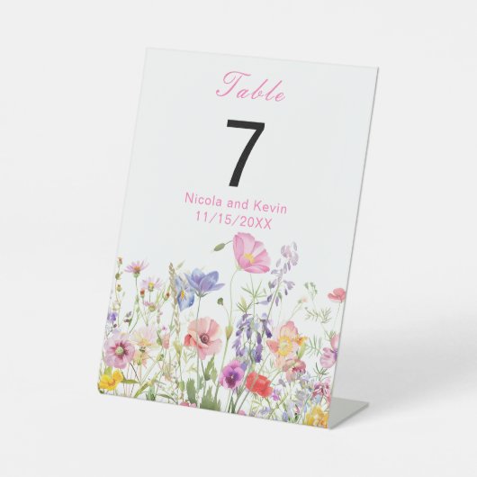 Wildflower Spring Bloementafel Reclamebord Met Voetstuk (Voorkant)