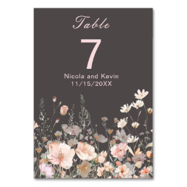 Wildflower Spring Blush Roze Bloemen Huwelijk Kaart