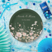 Wildflower Spring Blush Roze Bloemen Huwelijk Papieren Bordje (Feest)