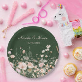 Wildflower Spring Blush Roze Bloemen Huwelijk Papieren Bordje (Feest)