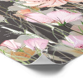 Wildflower Spring Blush Roze Bloemen Huwelijk Poster (Hoek)