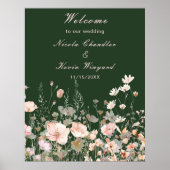 Wildflower Spring Blush Roze Bloemen Huwelijk Poster (Voorkant)