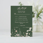 Wildflower Spring Blush Roze Bloemen Huwelijk RSVP Kaartje (Staand voorkant)