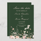 Wildflower Spring Blush Roze Bloemen Huwelijk Save The Date (Voorkant / Achterkant)
