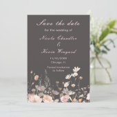 Wildflower Spring Blush Roze Bloemen Huwelijk Save The Date (Staand voorkant)