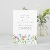 Wildflower Spring Boho Tuin Bruiloft Kaart (Staand voorkant)