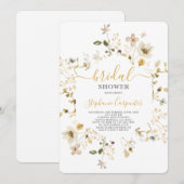 Wildflower Spring Bridal Shower Invitation Kaart (Voorkant / Achterkant)