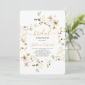 Wildflower Spring Bridal Shower Invitation Kaart (Staand voorkant)