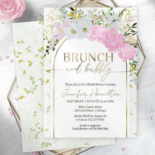 Wildflower Spring Brunch en Bubbly Vrijgezellenfee Kaart
