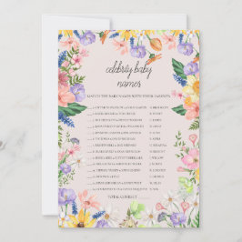 Wildflower Spring Celebrity Baby Namen Game Kaart