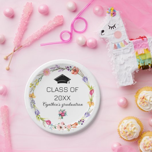 Wildflower Spring Class Afstuderen Papier Borden Papieren Bordje (Feest)
