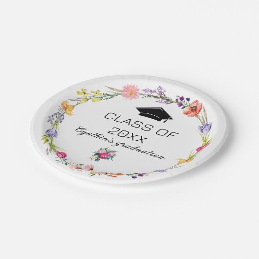 Wildflower Spring Class Afstuderen Papier Borden Papieren Bordje (Gekanteld)