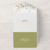 Wildflower Spring Delicate Bruiloft Uitnodigen & R All In One Uitnodiging (Buitenkant)