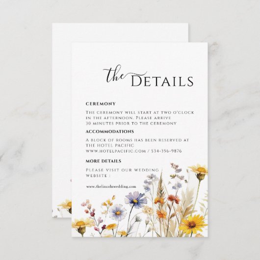 Wildflower Spring Details Enclosure kaart (Voorkant / Achterkant)