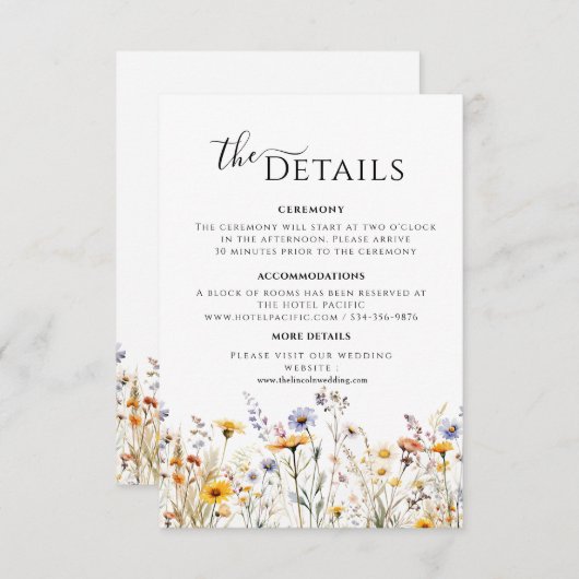 Wildflower Spring Details Enclosure kaart (Voorkant / Achterkant)