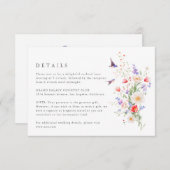 Wildflower Spring Details Wedding Enclosure Kaart (Voorkant / Achterkant)