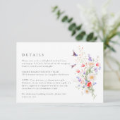 Wildflower Spring Details Wedding Enclosure Kaart (Staand voorkant)