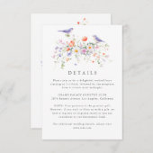 Wildflower Spring Details Wedding Enclosure Kaart (Voorkant / Achterkant)